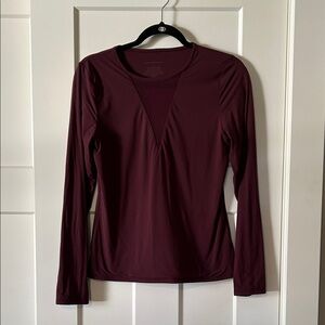 White House Black Market Deep Burgundy Long Sleeve Top
